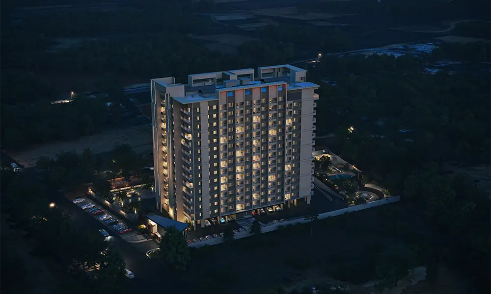 Signature Premier location aerial view showing connectivity to Sarjapur Road